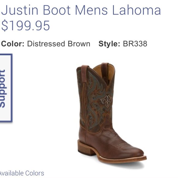 Justin Boot Mens Leather Lahoma Chocolate Brown size 11.5 D NEW w/ Tags in box main image 12
